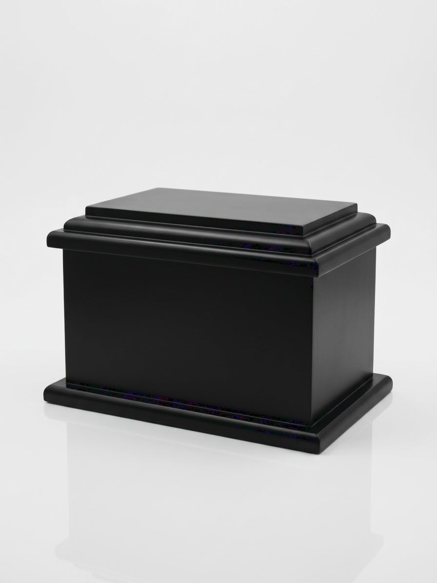 Black Painted Memorial Urn detail