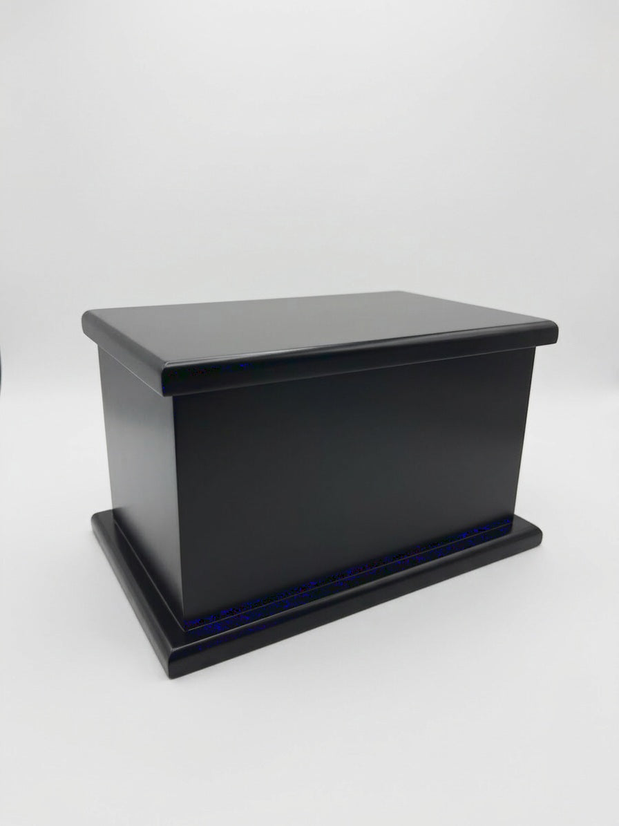 Black Painted Memorial Urn finish