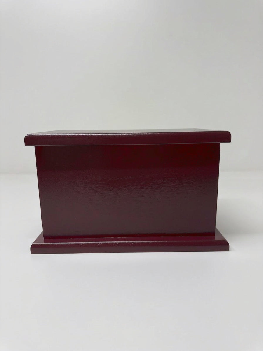 Burgundy Painted Memorial Urn