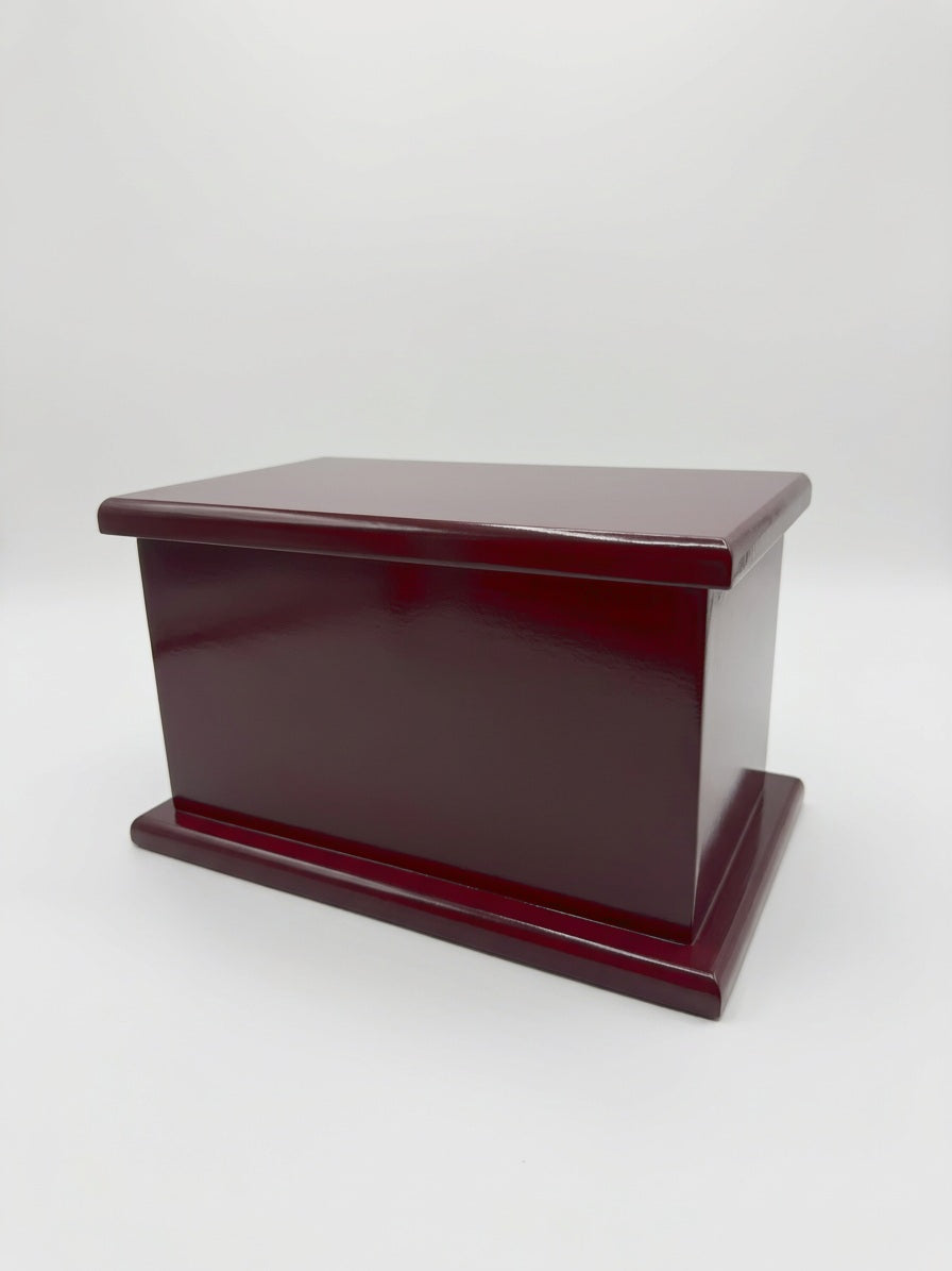 Burgundy Painted Memorial Urn finish
