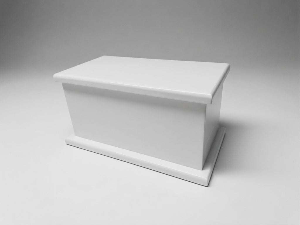 White Painted Memorial Urn