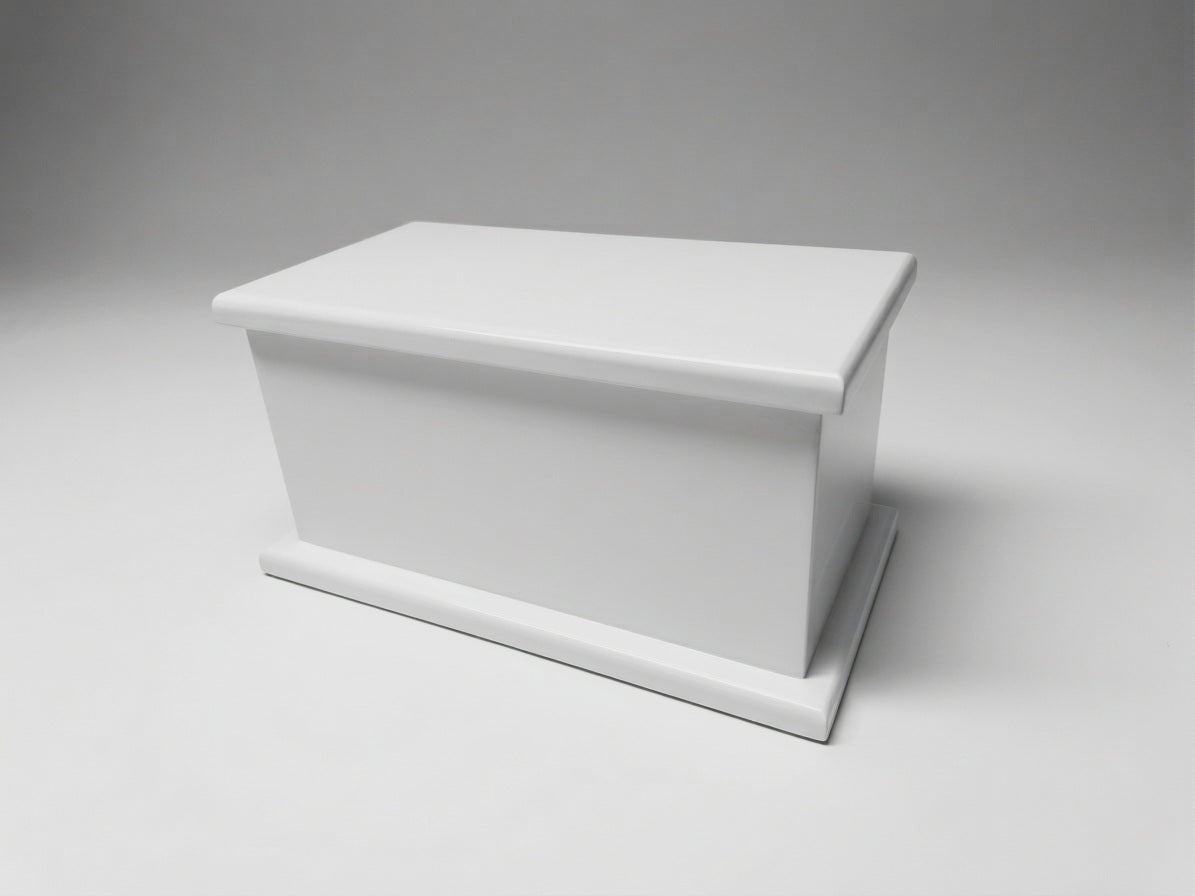 White Painted Memorial Urn