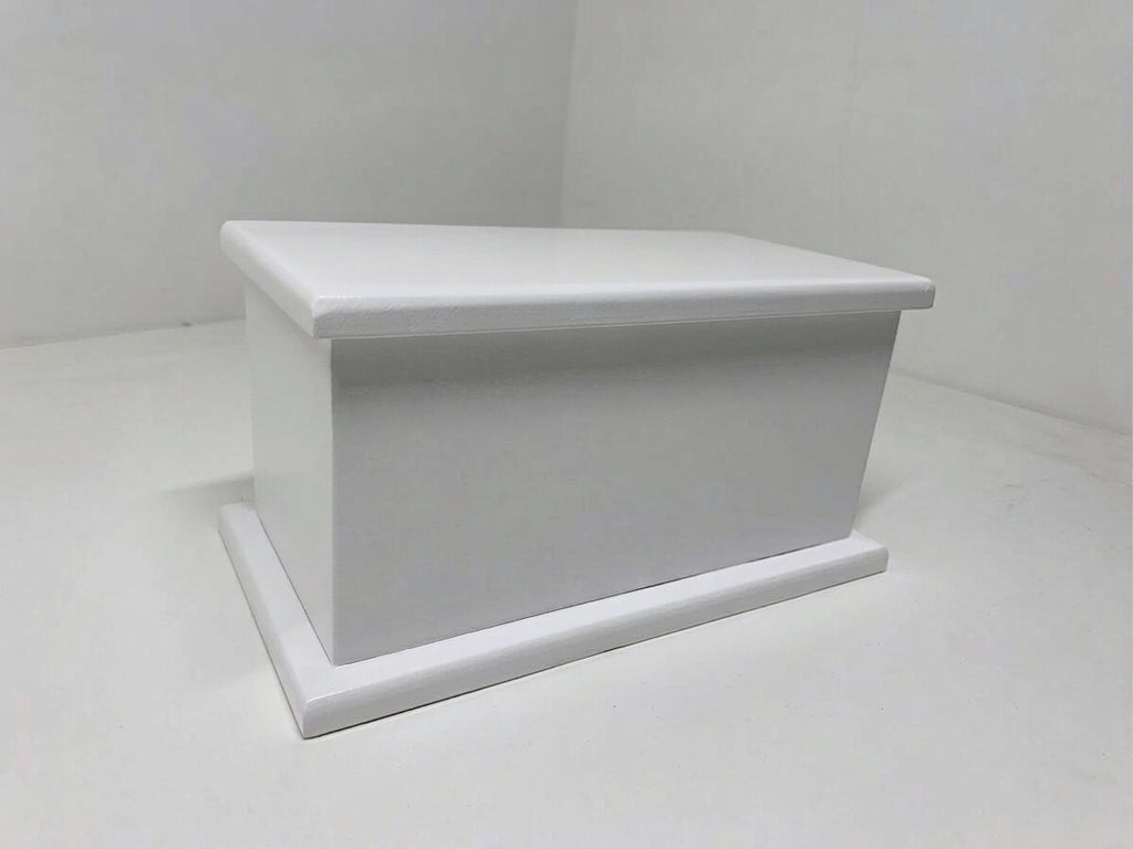 White Painted Memorial Urn detail