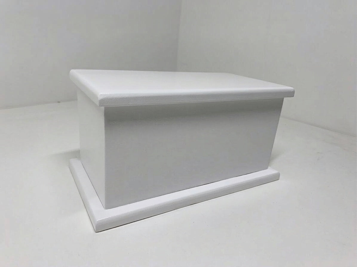 White Painted Memorial Urn detail