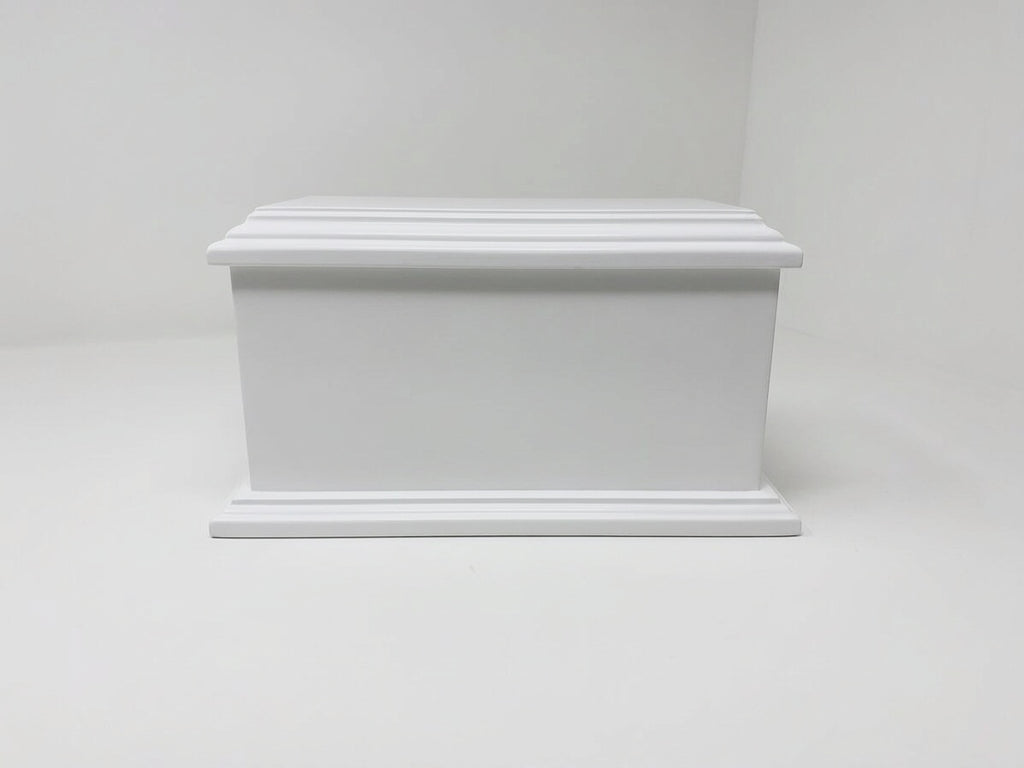 White Painted Memorial Urn finish