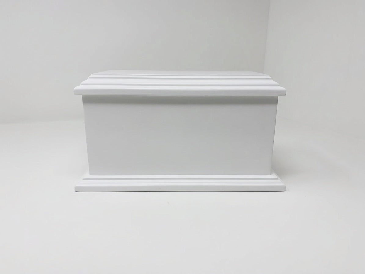 White Painted Memorial Urn finish
